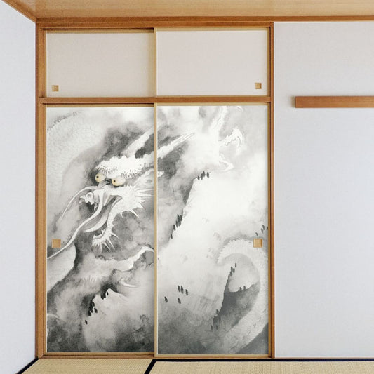 Japanese Famous Painting Fusuma Paper Yokoyama Taikan Ryukojichiun Set of 2 Water Paste Type Width 91cm x Length 182cm Fusuma Paper Asahipen JYT_001F