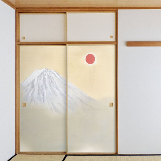 Japanese Famous Painting Fusuma Paper Yokoyama Taikan Kenkon Shining Set of 2 Water Paste Type Width 91cm x Length 182cm Fusuma Paper Asahipen JYT_002F