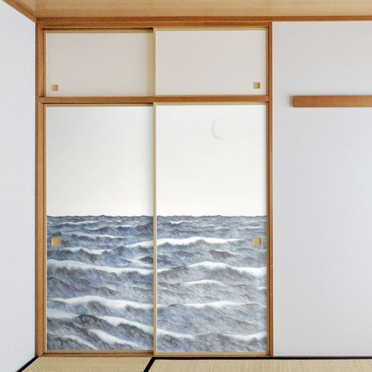 日本の名画 ふすま紙 横山大観 海潮四題・冬 2枚1組 水で貼るタイプ 幅91cm×長さ182cm 襖紙 アサヒペン JYT_004F