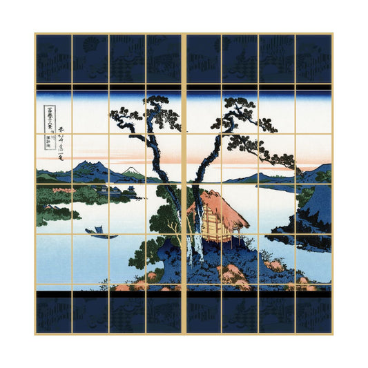 Shoji Paper Japanese Pattern Ukiyoe Katsushika Hokusai Shinshu Suwa Lake 2 Sheets 1 Set Glue Type Width 91cm x Length 182cm Shoji Shoji Paper Shoji Modern Asahipen JPK-043S