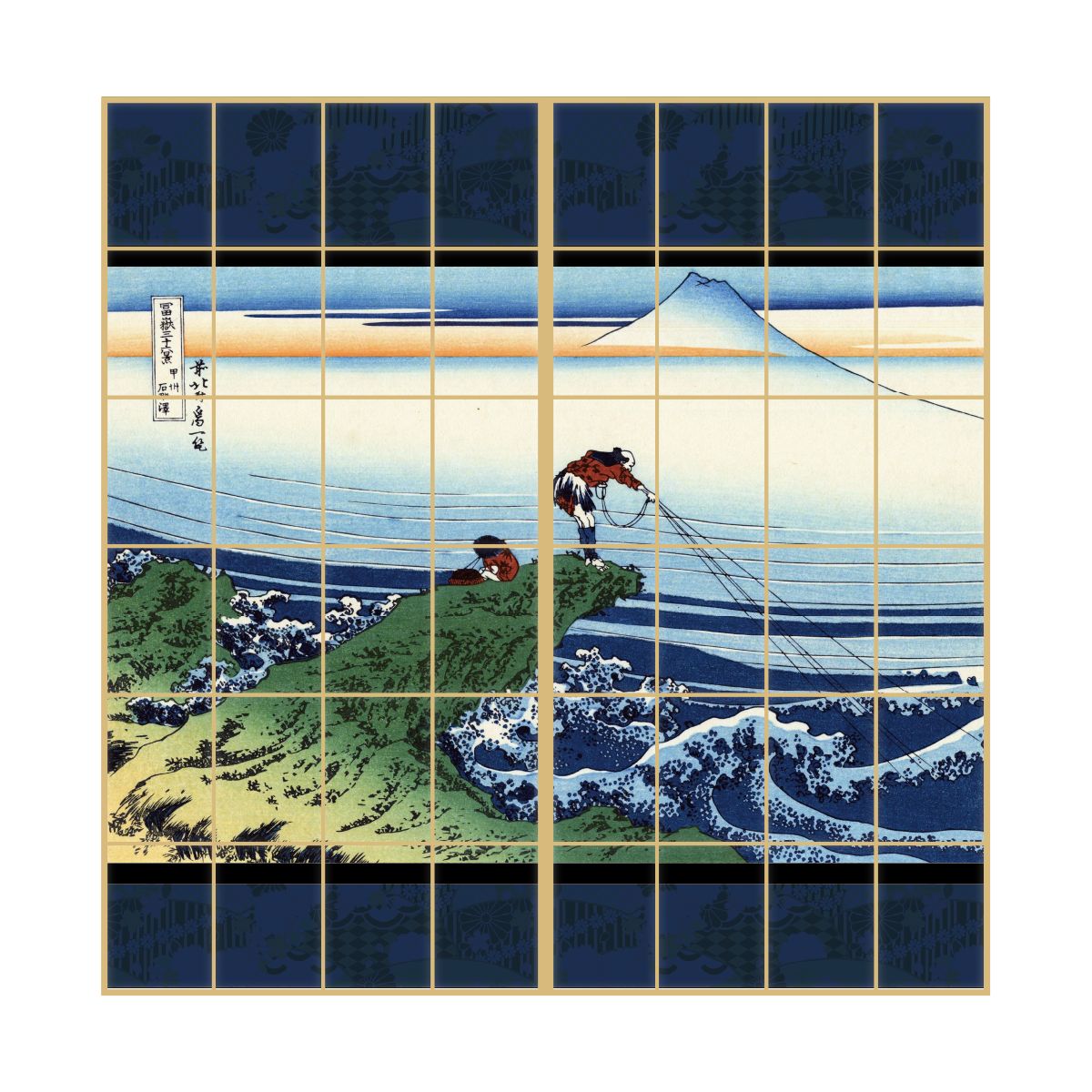 Shoji Paper Japanese Pattern Ukiyoe Katsushika Hokusai Koshu Ishibanzawa 2 Sheets 1 Set Glue Type Width 91cm x Length 182cm Shoji Shoji Paper Shoji Modern Asahipen JPK-044S