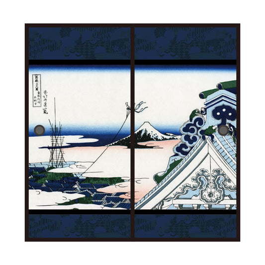 Ukiyo-e Fusuma Paper Katsushika Hokusai Toto Asakusa Honganji 2 Sheets 1 Set Water Paste Type Width 91cm x Length 182cm Fusuma Paper Asahipen JPK-009F
