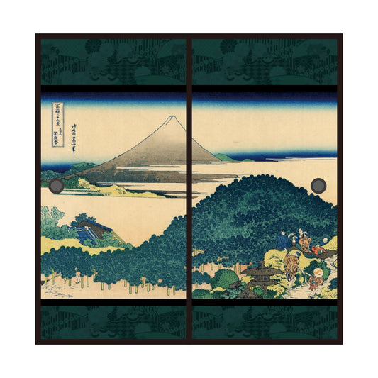 Ukiyo-e Fusuma Paper Katsushika Hokusai Aoyama Enza 2 Pieces 1 Set Water Paste Type Width 91cm x Length 182cm Fusuma Paper Asahipen JPK-013F