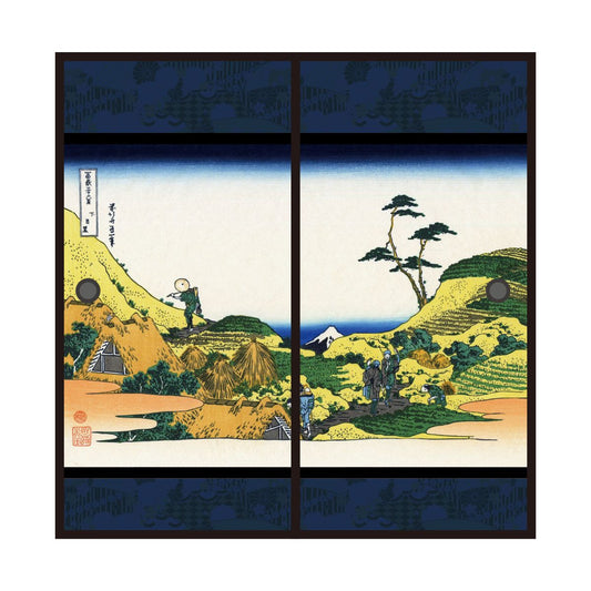 Ukiyo-e Fusuma Paper Katsushika Hokusai Shimomeguro 2 Pieces 1 Set Water Paste Type Width 91cm x Length 182cm Fusuma Paper Asahipen JPK-014F