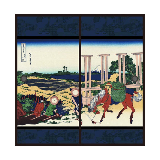 Ukiyo-e Fusuma Paper Katsushika Hokusai Bushu Senju 2 Sheets 1 Set Water Paste Type Width 91cm x Length 182cm Fusuma Paper Asahipen JPK-017F