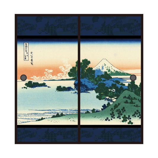 Ukiyo-e Fusuma Paper Katsushika Hokusai Soshu Shichirihama 2 Sheets 1 Set Water Paste Type Width 91cm x Length 182cm Fusuma Paper Asahipen JPK-026F