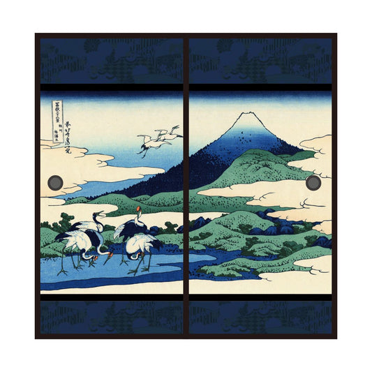 Ukiyo-e Fusuma Paper Katsushika Hokusai Soshu Umezawasho 2 Sheets 1 Set Water Paste Type Width 91cm x Length 182cm Fusuma Paper Asahipen JPK-029F