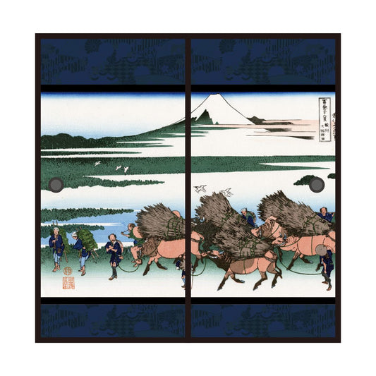 Ukiyo-e Fusuma Paper Katsushika Hokusai Sunshu Ono Shinden 2 Sheets 1 Set Water Paste Type Width 91cm x Length 182cm Fusuma Paper Asahipen JPK-032F