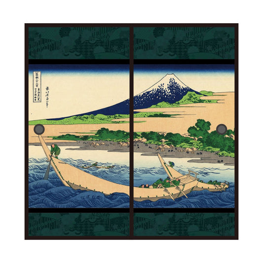 Ukiyo-e Fusuma Paper Katsushika Hokusai Tokaido Ejiri Tako no Ura Map 2 Sheets 1 Set Water Paste Type Width 91cm x Length 182cm Fusuma Paper Asahipen JPK-035F