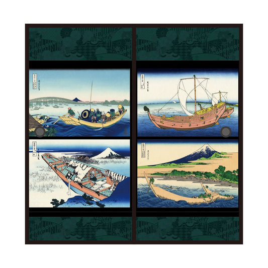 Ukiyo-e Fusuma Paper Katsushika Hokusai Boat Trip 2 Sheets 1 Set Water Paste Type Width 91cm x Length 182cm Fusuma Paper Asahipen JPK-049F