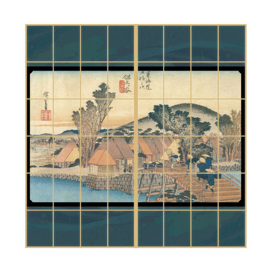 Ukiyo-e Shoji Paper Fifty-three Stations of the Tokaido Hiroshige Utagawa Hodogaya-juku Shinmachibashi 2 sheets 1 set Glue type Width 91cm x Length 182cm Shoji paper Asahipen JTB-005S