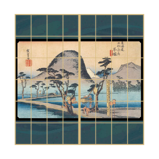 Ukiyo-e Shoji Paper Fifty-three Stations of the Tokaido Hiroshige Utagawa Hiratsuka-juku Nawate-do 2 Sheets 1 Set Glue Type Width 91cm x Length 182cm Shoji Paper Asahipen JTB-008S