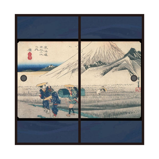 Ukiyo-e Fusuma Paper Fifty-three Stations of the Tokaido Hiroshige Utagawa Harajuku Morning Fuji 2 Sheets 1 Set Water Paste Type Width 91cm x Length 182cm Fusuma Paper Asahipen JTB-014F