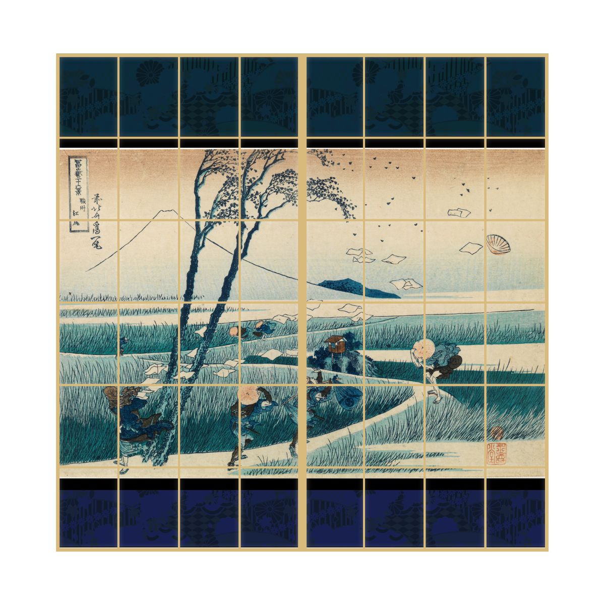 Shoji Paper Japanese Pattern Ukiyoe Katsushika Hokusai Sunshu Ejiri 2 ...