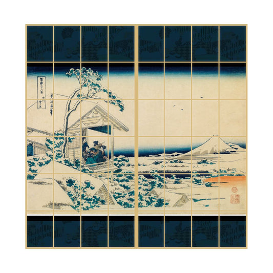 Shoji Paper Japanese Pattern Ukiyoe Katsushika Hokusai Rekigawa Yukinokatsu 2 Sheets 1 Set Glue Type Width 91cm x Length 182cm Shoji Shoji Paper Shoji Modern Asahipen JPK-006S