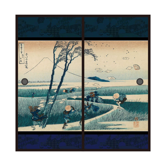 Ukiyo-e Fusuma Paper Katsushika Hokusai Sunshu Ejiri 2 Sheets 1 Set Water Paste Type Width 91cm x Length 182cm Fusuma Paper Asahipen JPK-003F
