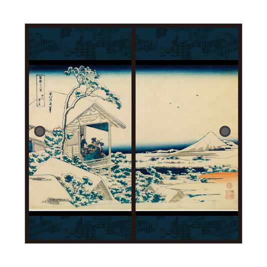 Ukiyo-e Fusuma Paper Katsushika Hokusai Rekigawa Yukinokatsu 2 Sheets 1 Set Water Paste Type Width 91cm x Length 182cm Fusuma Paper Asahipen JPK-006F