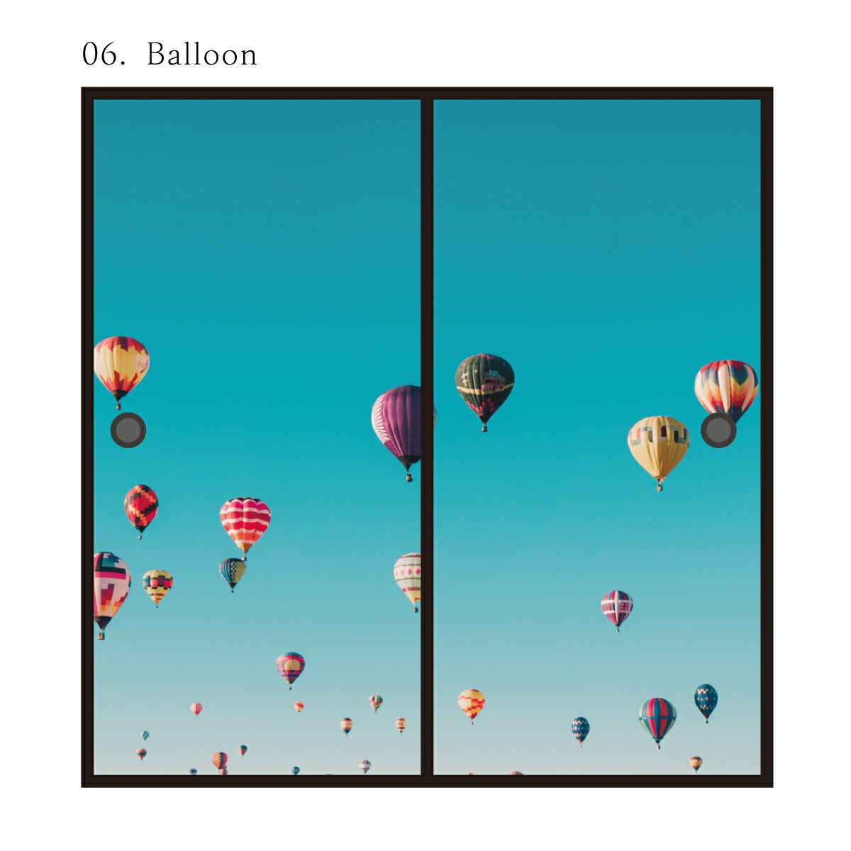 ふすま紙 空もよう襖紙 sky-06F Balloon 91cm×182cm 2枚1組 水で貼るタイプ アサヒペン<br>おしゃれ 洋風 気球 空 青空 柄 アート デザイン 再湿 ふすま<br>