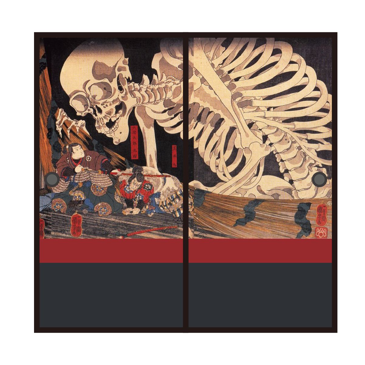 浮世絵 印刷物 10枚セット 浮世絵 ふすま紙 歌川国芳 相馬の古内裏 2枚1組 水で貼るタイプ