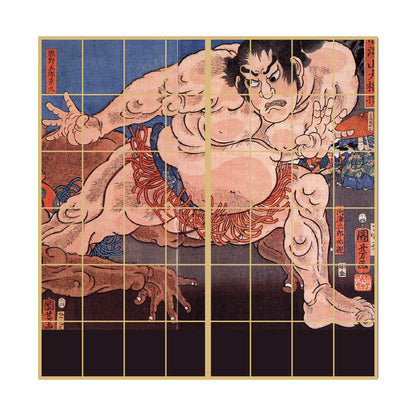 Shoji Paper Japanese Pattern Ukiyoe Utagawa Kuniyoshi Akasawayama Grand Sumo Wrestling 2 Sheets 1 Set Glue Type Width 91cm x Length 182cm Shoji Shoji Paper Shoji Modern Asahipen JUK_008S