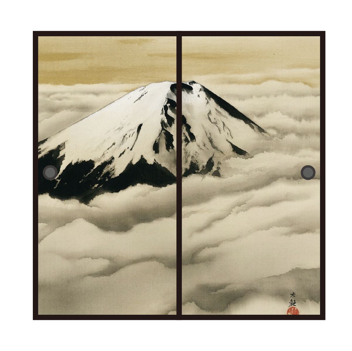 Japanese Famous Painting Fusuma Paper Yokoyama Taikan Shinshin 2 Pieces Set of 2 Paste with Water Type Width 91cm x Length 182cm Fusuma Paper Asahipen JYT_003F