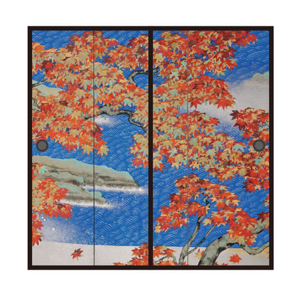 Japanese Masterpiece Fusuma Paper Yokoyama Taikan Autumn Leaves 1 Set of 2 Water Paste Type Width 91cm x Length 182cm Fusuma Paper Asahipen JYT_007F