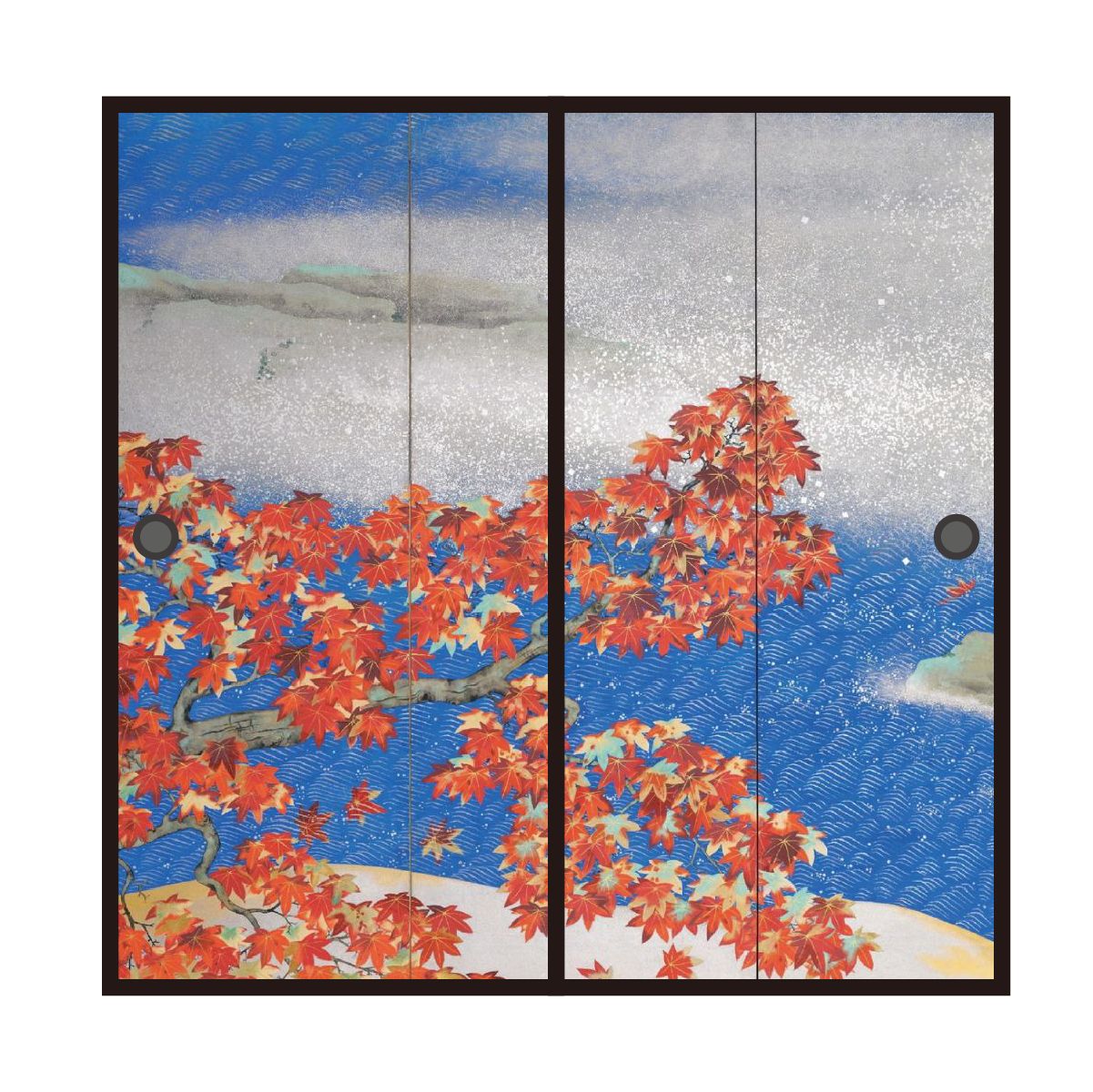 日本の名画 ふすま紙 横山大観 紅葉2 2枚1組 水で貼るタイプ 幅91cm×長さ182cm 襖紙 アサヒペン JYT_008F