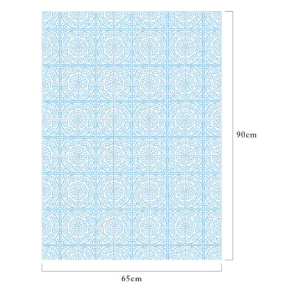 Wallpaper Sticker with Glue Hagaseruno 65cm x 90cm Blue Moroccan Tile Repair Cloth Removable Wallpaper Remake Sheet Reupholstery DIY Stylish Adhesive Sheet HR-008 Asahipen