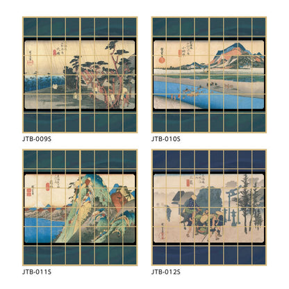 浮世絵 障子紙 東海道五十三次 歌川広重 日本橋 朝之景 2枚1組 のりで貼るタイプ 幅91cm×長さ182cm しょうじ紙 アサヒペン JTB-001S